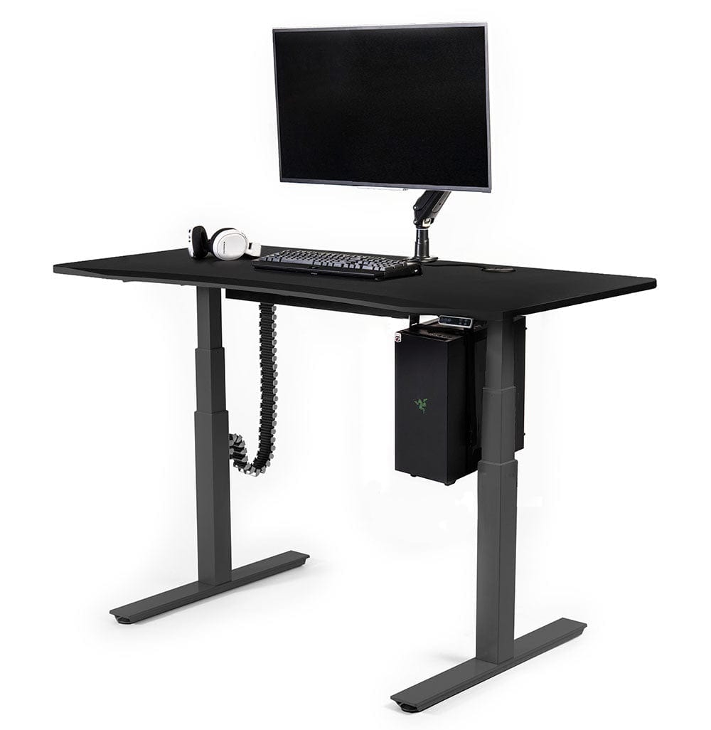 Mojo Gamer Pro Bundle: Standing Gaming Desk + 5 Accessories Non Epicor Gaming Desk Matte Lux Black / 57.5x27 / Black Base