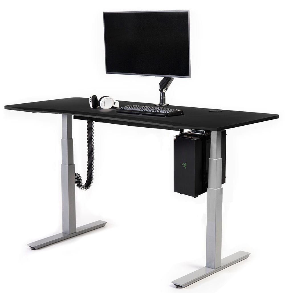 Mojo Gamer Pro Bundle: Standing Gaming Desk + 5 Accessories Non Epicor Gaming Desk Matte Lux Black / 69.5x28.75 / Gray Base