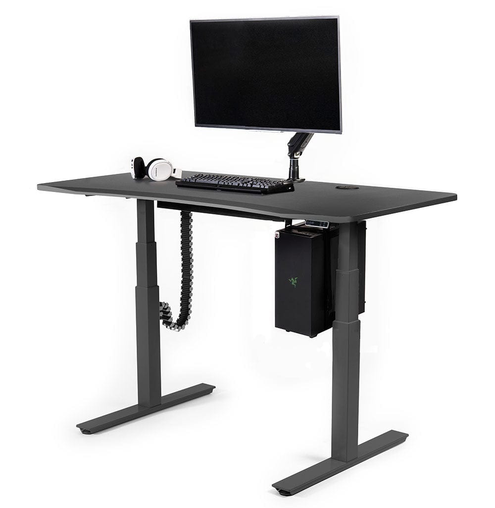 Mojo Gamer Pro Bundle: Standing Gaming Desk + 5 Accessories Non Epicor Gaming Desk Matte Lux Charcoal / 57.5x27 / Black Base