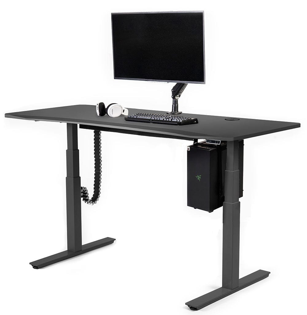 Mojo Gamer Pro Bundle: Standing Gaming Desk + 5 Accessories Non Epicor Gaming Desk Matte Lux Charcoal / 69.5x28.75 / Black Base