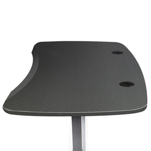 Top View of Electric Sit to Stand Desk. Color: Carbon Fiber