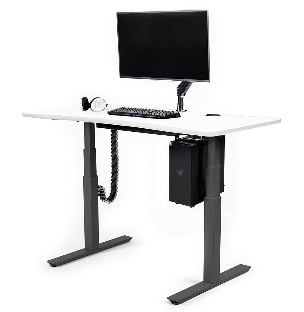 Mojo Gamer Pro Bundle: Standing Gaming Desk + 5 Accessories Non Epicor Gaming Desk Classic White / 57.5x27 / Black Base