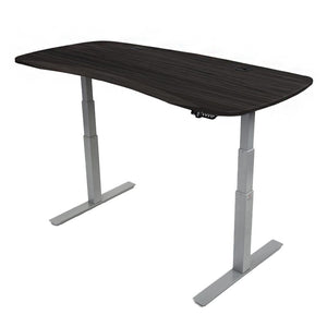 72x30 Electric Height Adjustable Desk - Frame Color: Gray - Desktop Color: Obsidian Oak