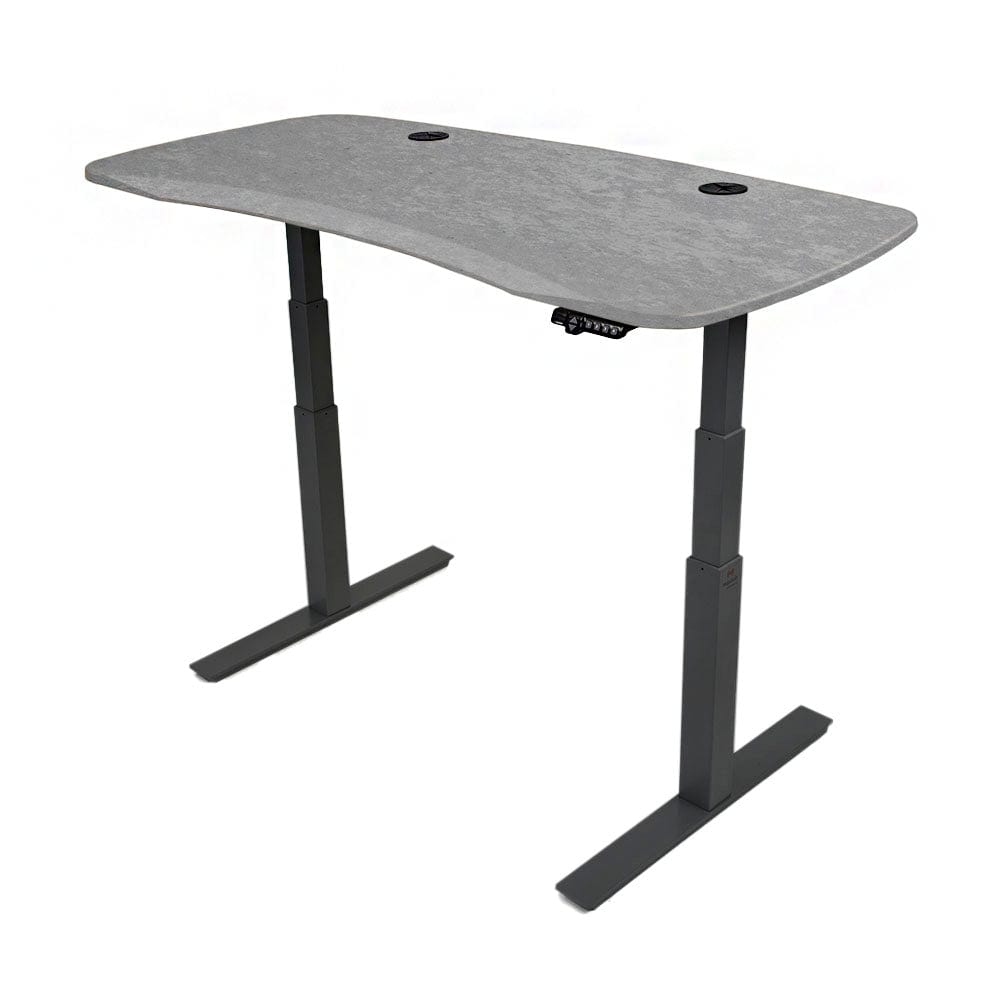 60x30 Electric Height Adjustable Desk - Frame Color: Black - Desktop Color: Sahara Stone