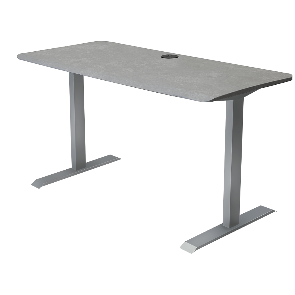 60x24 Side Table Fixed Height - Frame Color: Gray - Desktop Color: Sahara Stone