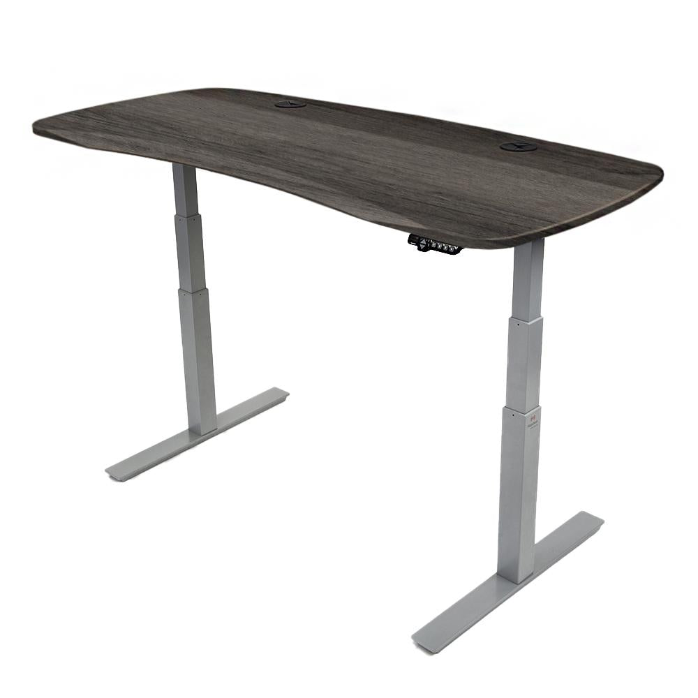 72x30 Electric Height Adjustable Desk - Frame Color: Gray - Desktop Color: Weathered Oak