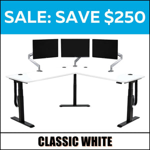 MojoDesk 3 Leg Corner (M3-L): L-Shaped Standing Desk MojoDesk L-Shaped Corner Standing Desk