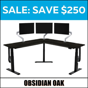 MojoDesk 3 Leg Corner (M3-L): L-Shaped Standing Desk MojoDesk L-Shaped Corner Standing Desk