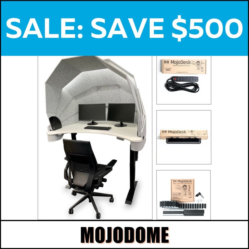 MojoDome: Desk + Soundproofing + 3 Accessories Non Epicor MojoDome