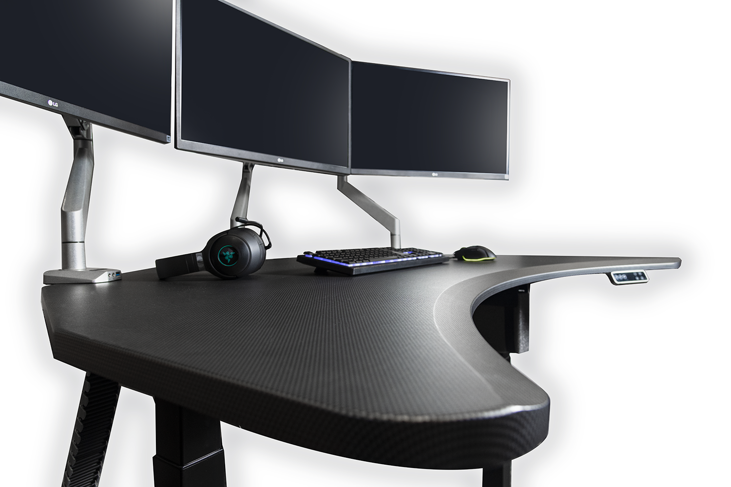 PC Battlestation: Curved Sit-Stand Gaming Desk Bundle