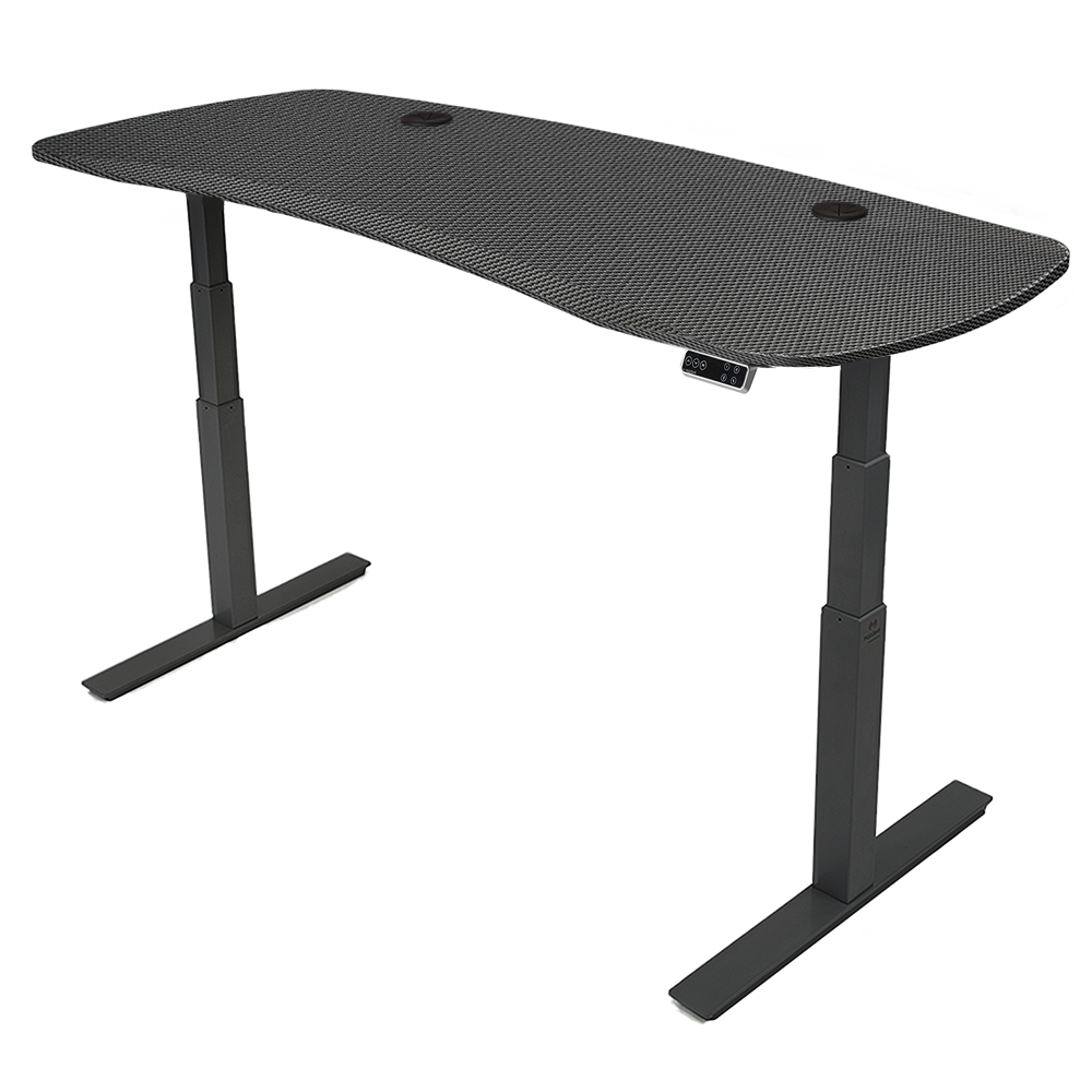 Mojo Gamer Pro: Sit-to-Stand Gaming Desk MojoDesk Gaming Desk Carbon Fiber / 78x30 / Black Base