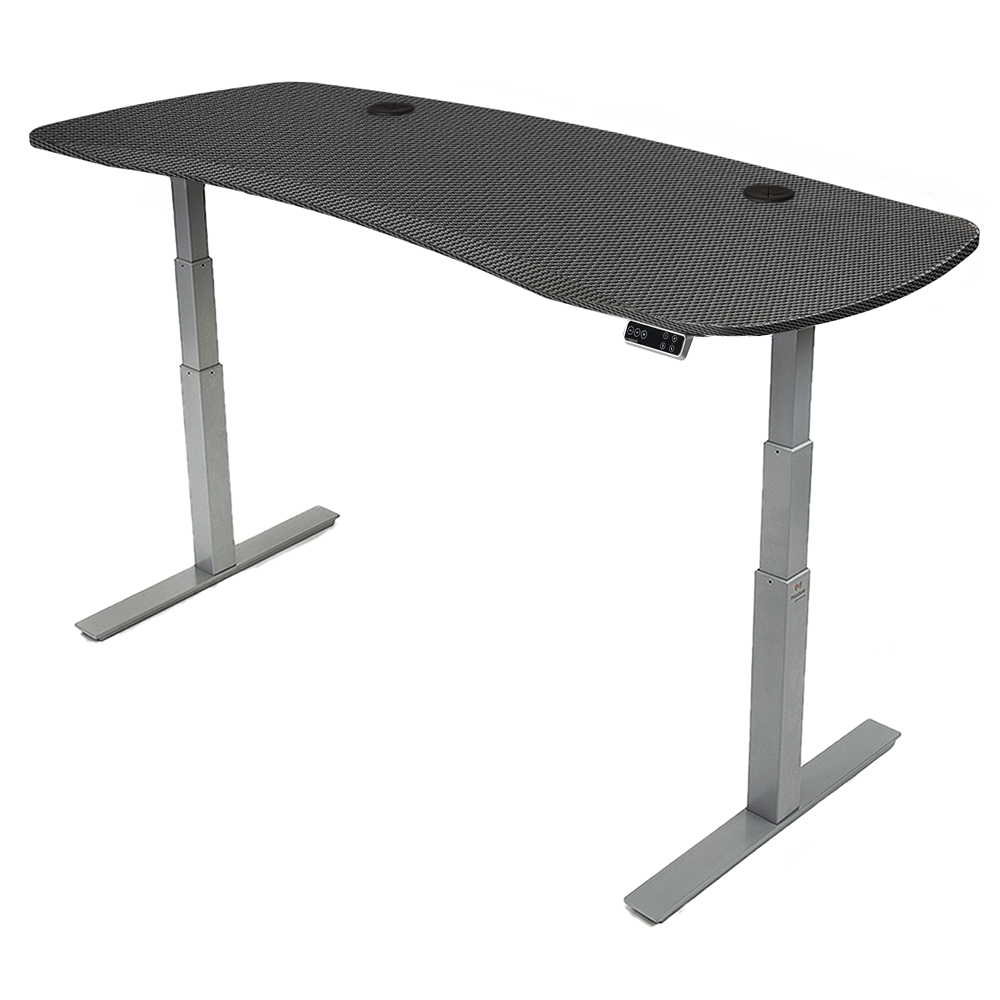 Mojo Gamer Pro: Sit-to-Stand Gaming Desk MojoDesk Gaming Desk Carbon Fiber / 78x30 / Gray Base