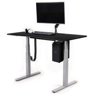 Mojo Gamer Pro Bundle: Standing Gaming Desk + 5 Accessories Non Epicor Gaming Desk Matte Lux Black / 57.5x27 / Gray Base