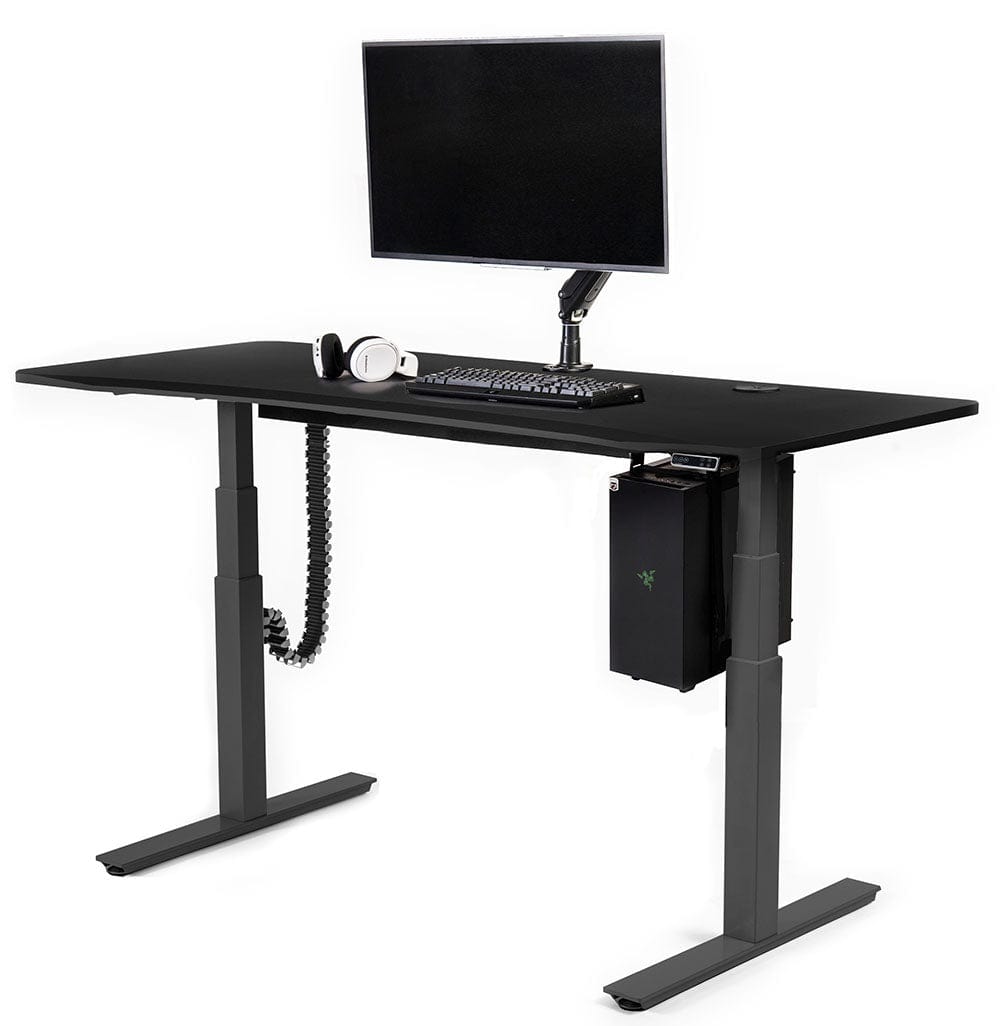 Mojo Gamer Pro Bundle: Standing Gaming Desk + 5 Accessories Non Epicor Gaming Desk Matte Lux Black / 69.5x28.75 / Black Base