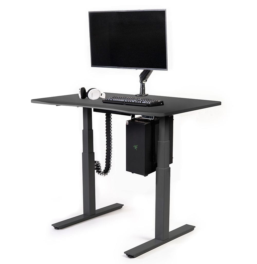 Mojo Gamer Pro Bundle: Standing Gaming Desk + 5 Accessories Non Epicor Gaming Desk Matte Lux Charcoal / 45.5x27 / Black Base