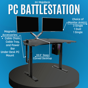 PC Battlestation Bundle: Corner Gaming Desk + 5 Accessories MojoDesk Gaming Desk