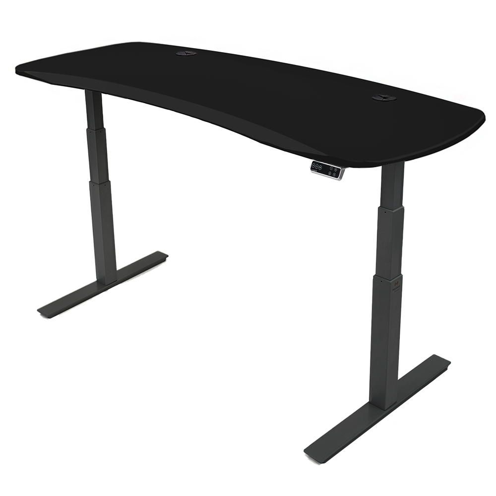 Mojo Gamer Pro: Sit-to-Stand Gaming Desk MojoDesk Gaming Desk Matte Lux Black / 78x30 / Black Base