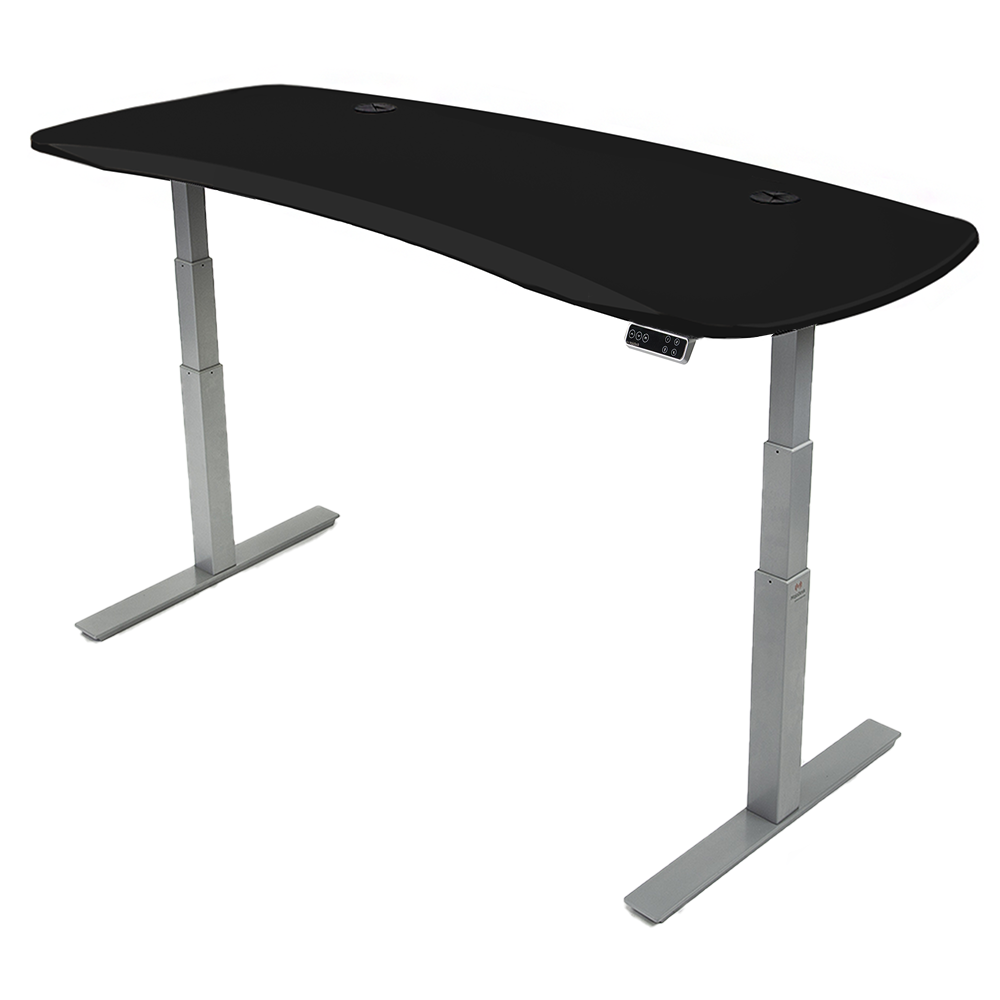 Mojo Gamer Pro: Sit-to-Stand Gaming Desk MojoDesk Gaming Desk Matte Lux Black / 78x30 / Gray Base