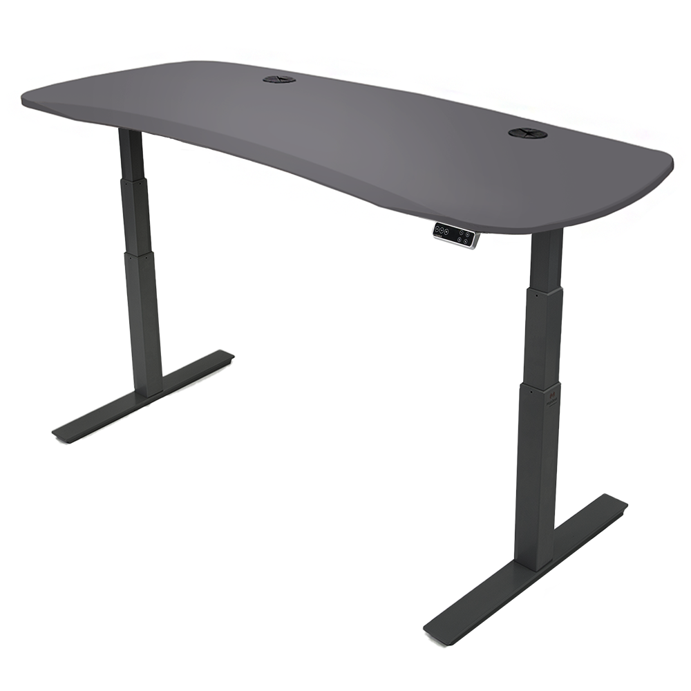 Mojo Gamer Pro: Sit-to-Stand Gaming Desk MojoDesk Gaming Desk Matte Lux Charcoal / 78x30 / Black Base