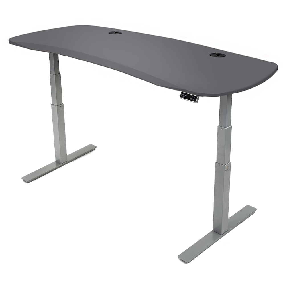 Mojo Gamer Pro: Sit-to-Stand Gaming Desk MojoDesk Gaming Desk Matte Lux Charcoal / 78x30 / Gray Base