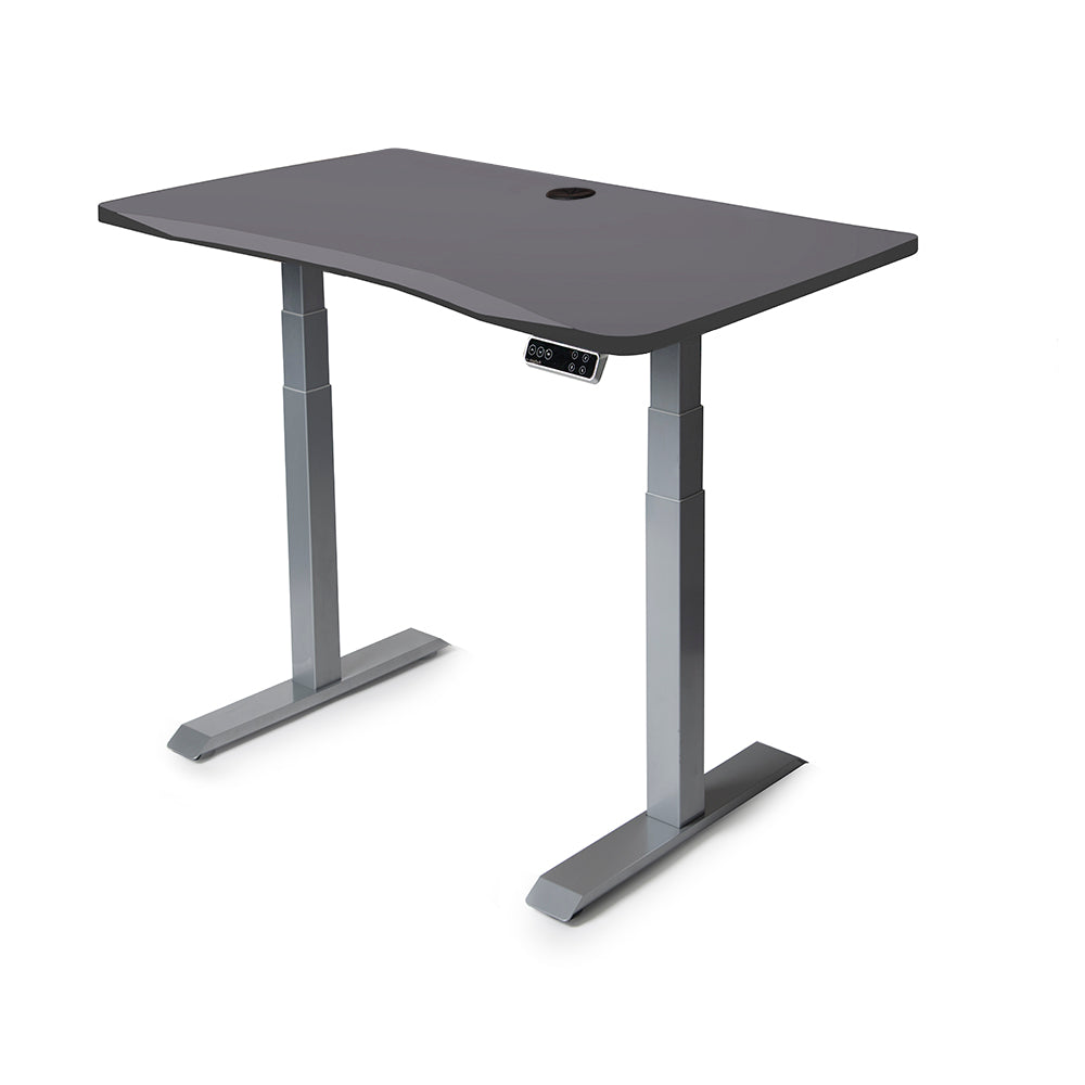 Mojo Gamer Pro: Sit-to-Stand Gaming Desk MojoDesk Gaming Desk Matte Lux Charcoal / 46x27 / Gray Base