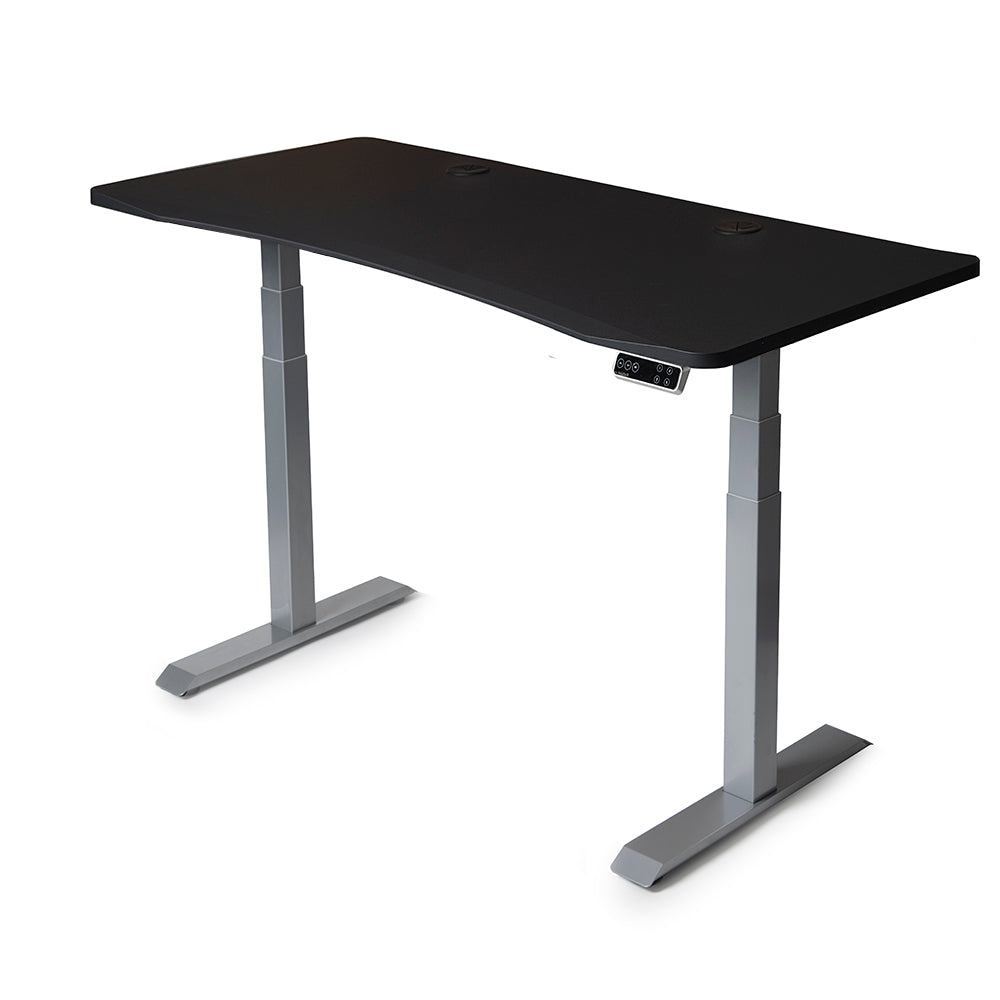 Mojo Gamer Pro: Sit-to-Stand Gaming Desk MojoDesk Gaming Desk Matte Lux Black / 70x29 / Gray Base