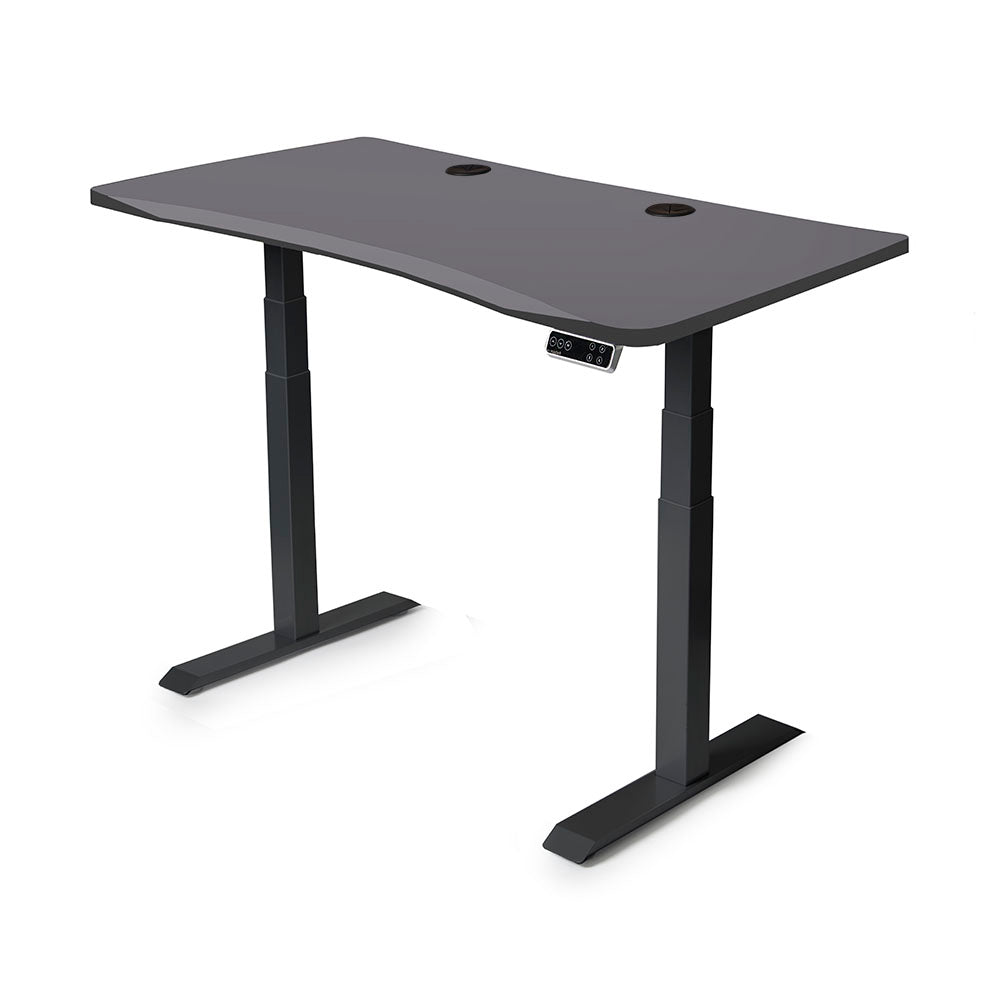 Mojo Gamer Pro: Sit-to-Stand Gaming Desk MojoDesk Gaming Desk Matte Lux Charcoal / 58x27 / Black Base