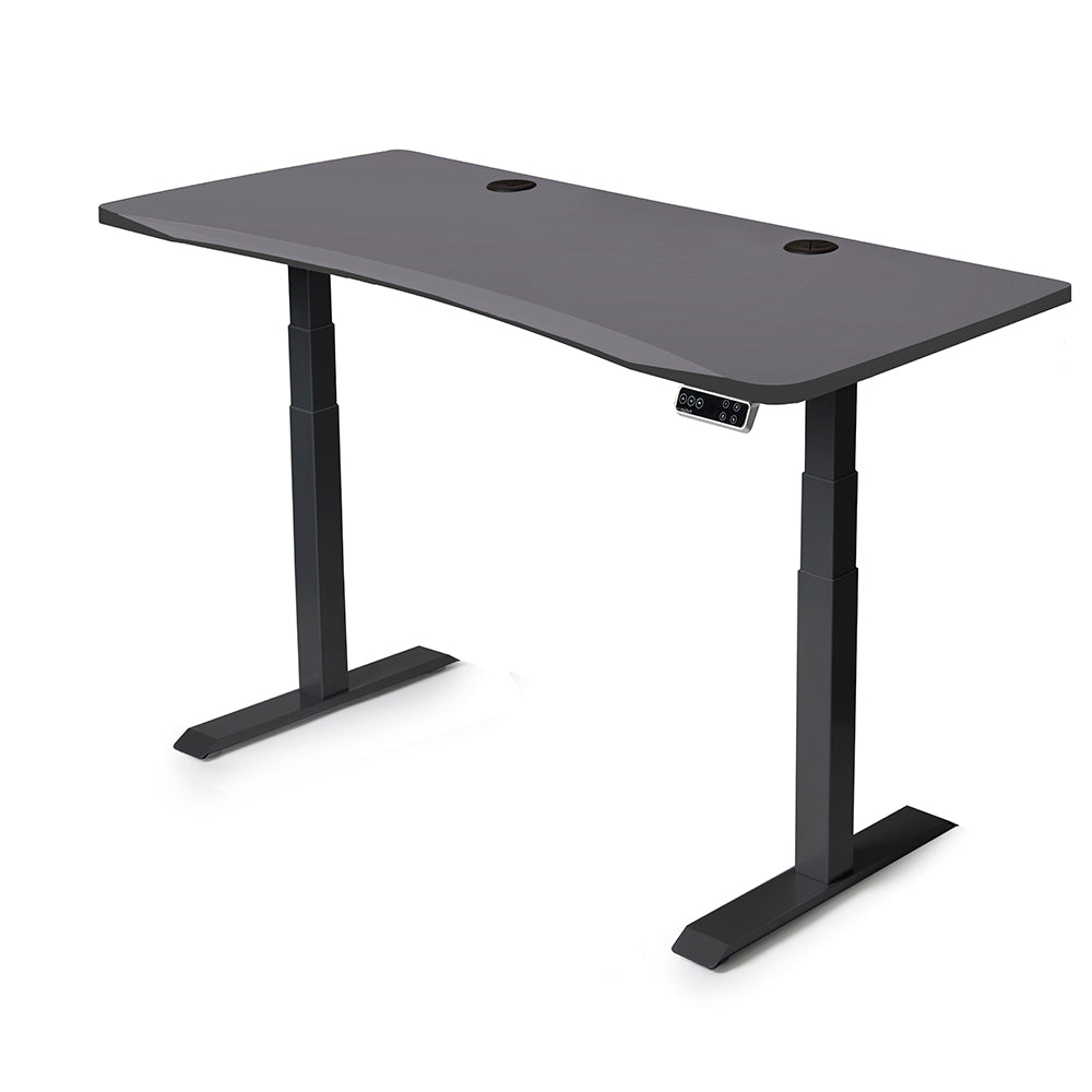 Mojo Gamer Pro: Sit-to-Stand Gaming Desk MojoDesk Gaming Desk Matte Lux Charcoal / 70x29 / Black Base