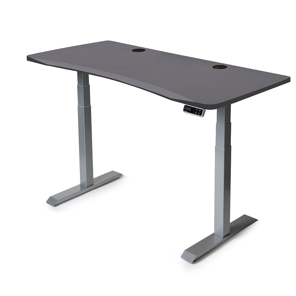 Mojo Gamer Pro: Sit-to-Stand Gaming Desk MojoDesk Gaming Desk Matte Lux Charcoal / 70x29 / Gray Base