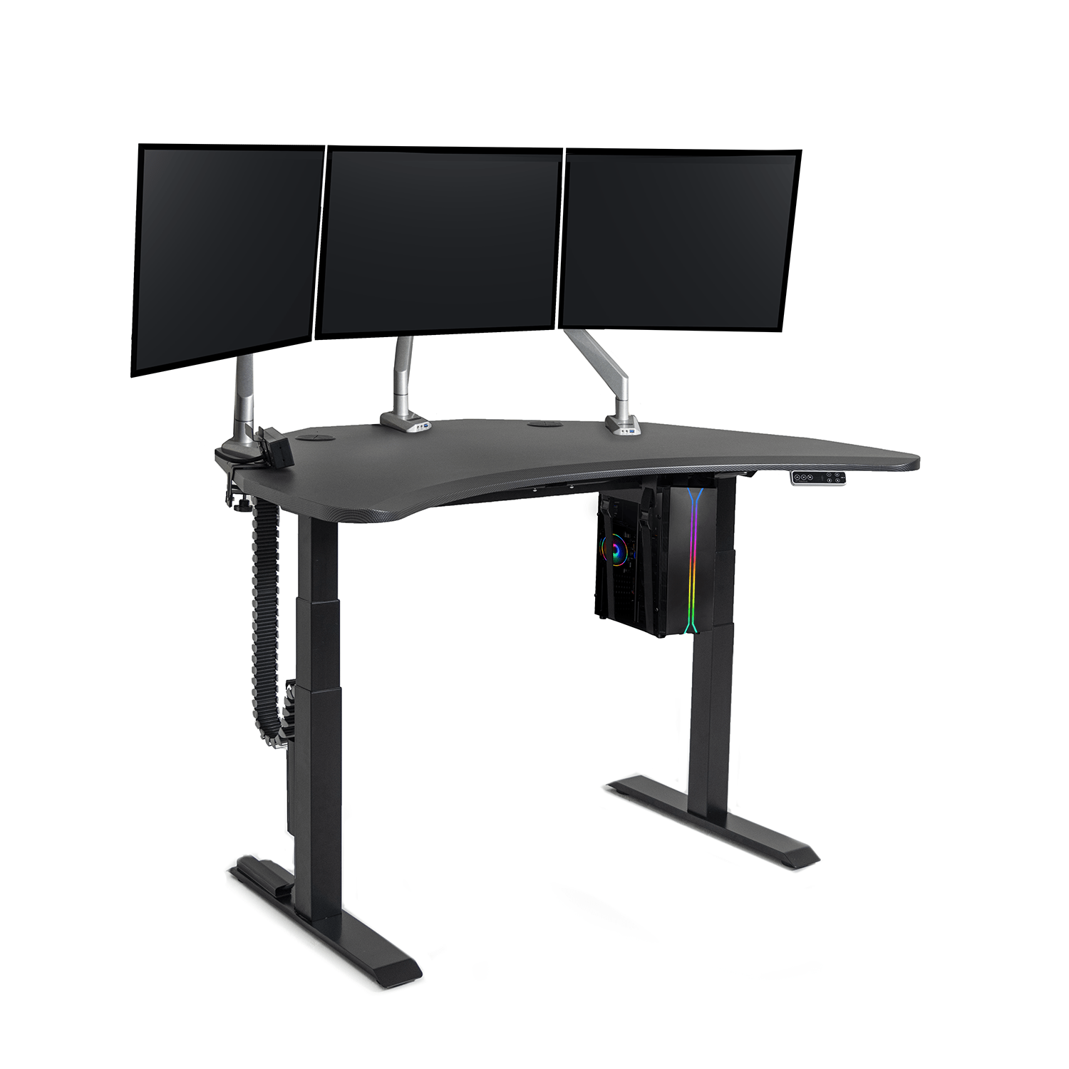 Height Adjustable Gaming Desk, Cable Management, Level of Assembly