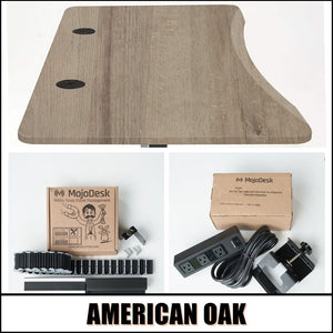 MojoDesk Bundle: Desk + 2 Accessories - American Oak Non Epicor Standing Desk Bundle