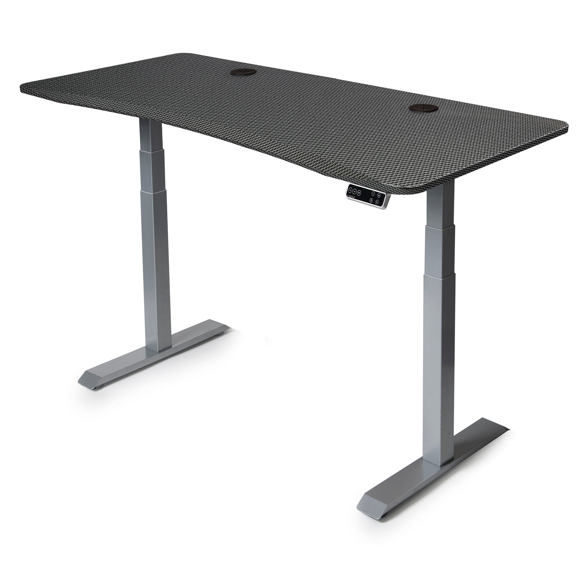 MojoDesk Bundle: Desk + 2 Accessories - Carbon Fiber Non Epicor Standing Desk Bundle 69.5x28.75 / Gray Base / Carbon Fiber