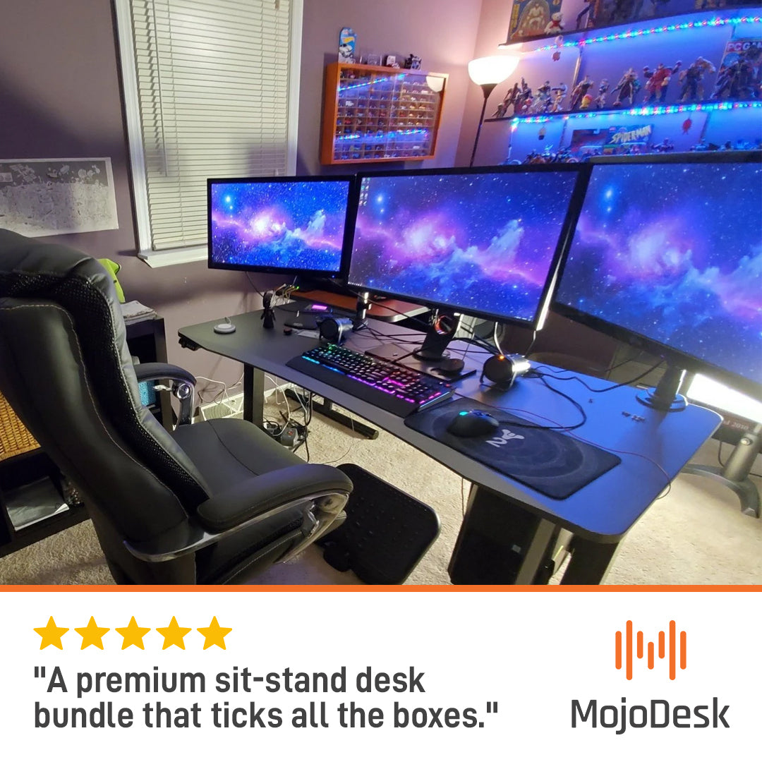 MojoDesk Grey Motorized Standup Desk - 4, 5 and 6 Ft Long - Testing MojoDesk