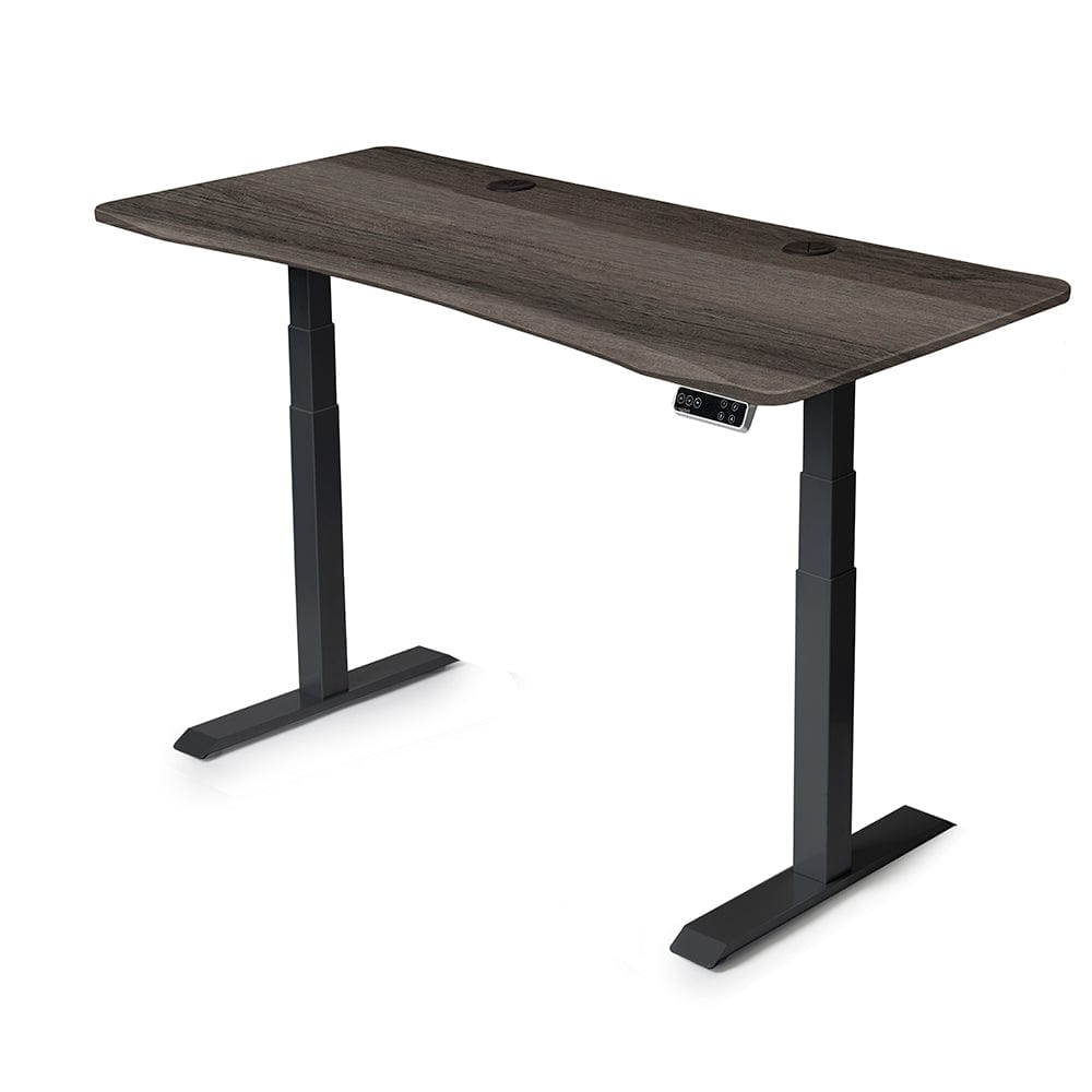 MojoDesk Bundle: Desk + 2 Accessories - Weathered Oak Non Epicor Standing Desk Bundle 69.5X28.75 / Black Base / Weathered Oak
