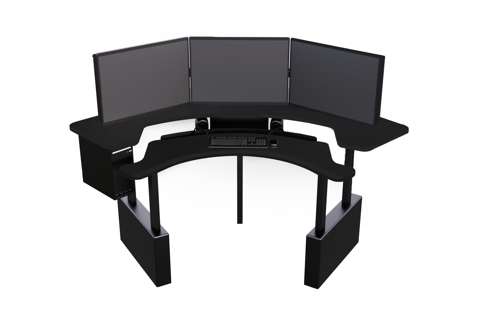 XM8-C Radiology Desk: Curved, Dual Surface MojoDesk 78x78 / Matte Lux Black