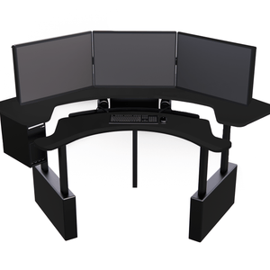 XM8-C Radiology Desk: Curved, Dual Surface MojoDesk 78x78 / Matte Lux Black