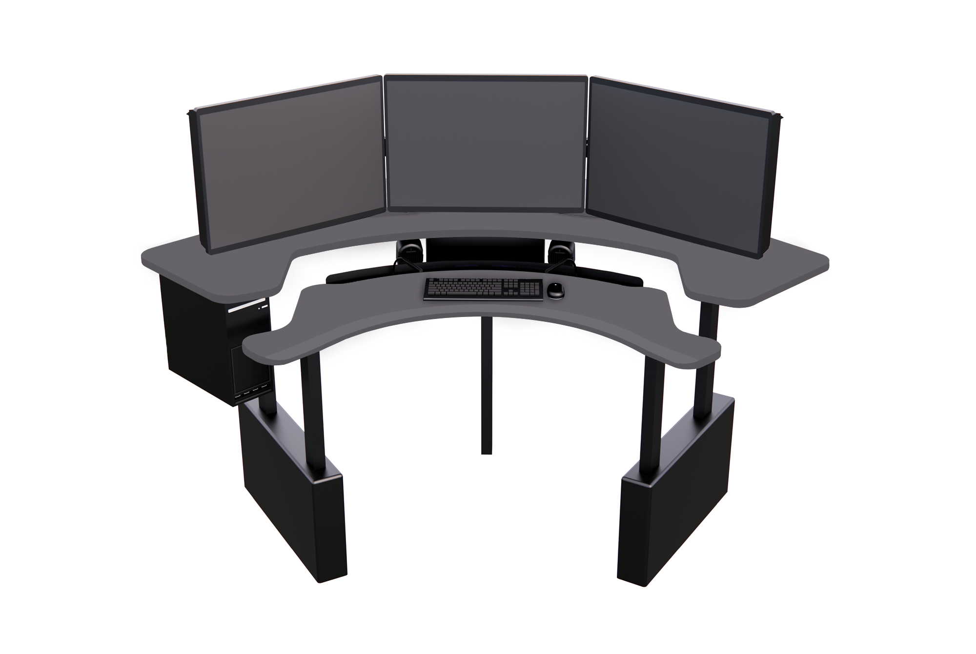 XM8-C Radiology Desk: Curved, Dual Surface MojoDesk 78x78 / Matte Lux Charcoal