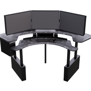 XM8-C Radiology Desk: Curved, Dual Surface MojoDesk 78x78 / Rock Ash