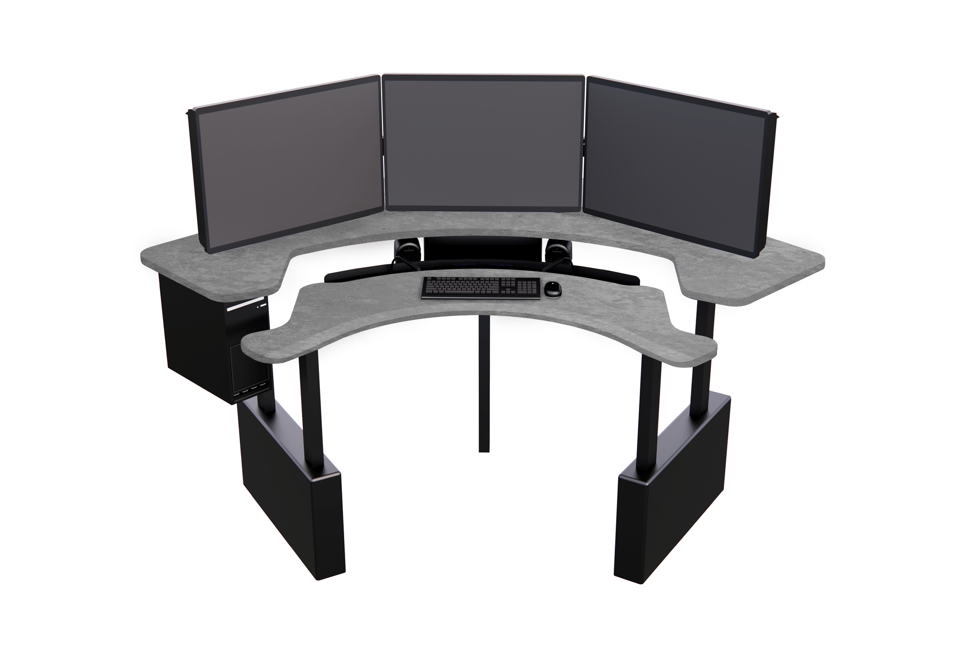 XM8-C Radiology Desk: Curved, Dual Surface MojoDesk 78x78 / Sahara Stone