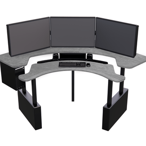 XM8-C Radiology Desk: Curved, Dual Surface MojoDesk 78x78 / Sahara Stone