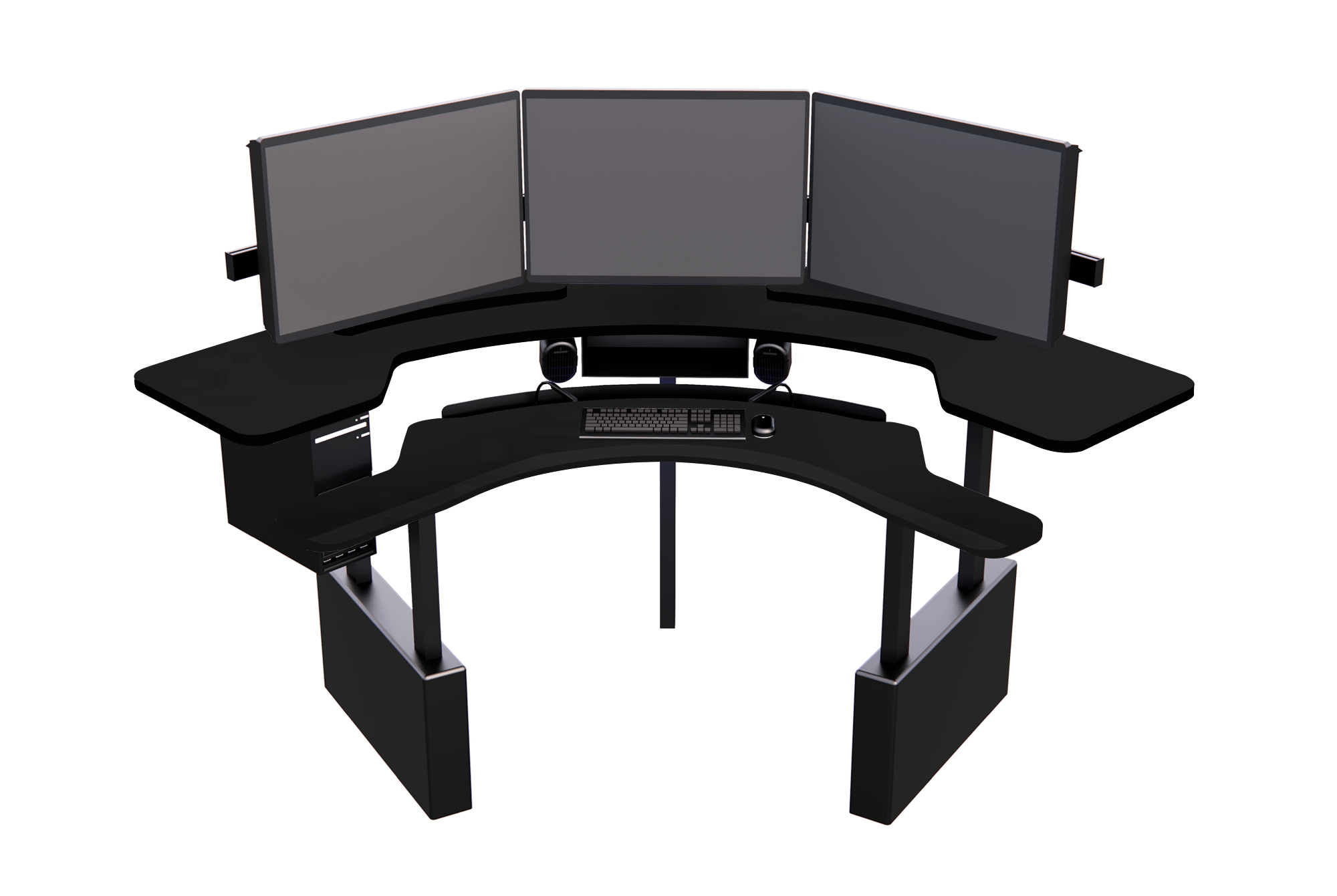 XM8-C Radiology Desk: Curved, Dual Surface MojoDesk 84x84 / Matte Lux Black