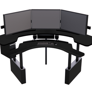 XM8-C Radiology Desk: Curved, Dual Surface MojoDesk 84x84 / Matte Lux Black