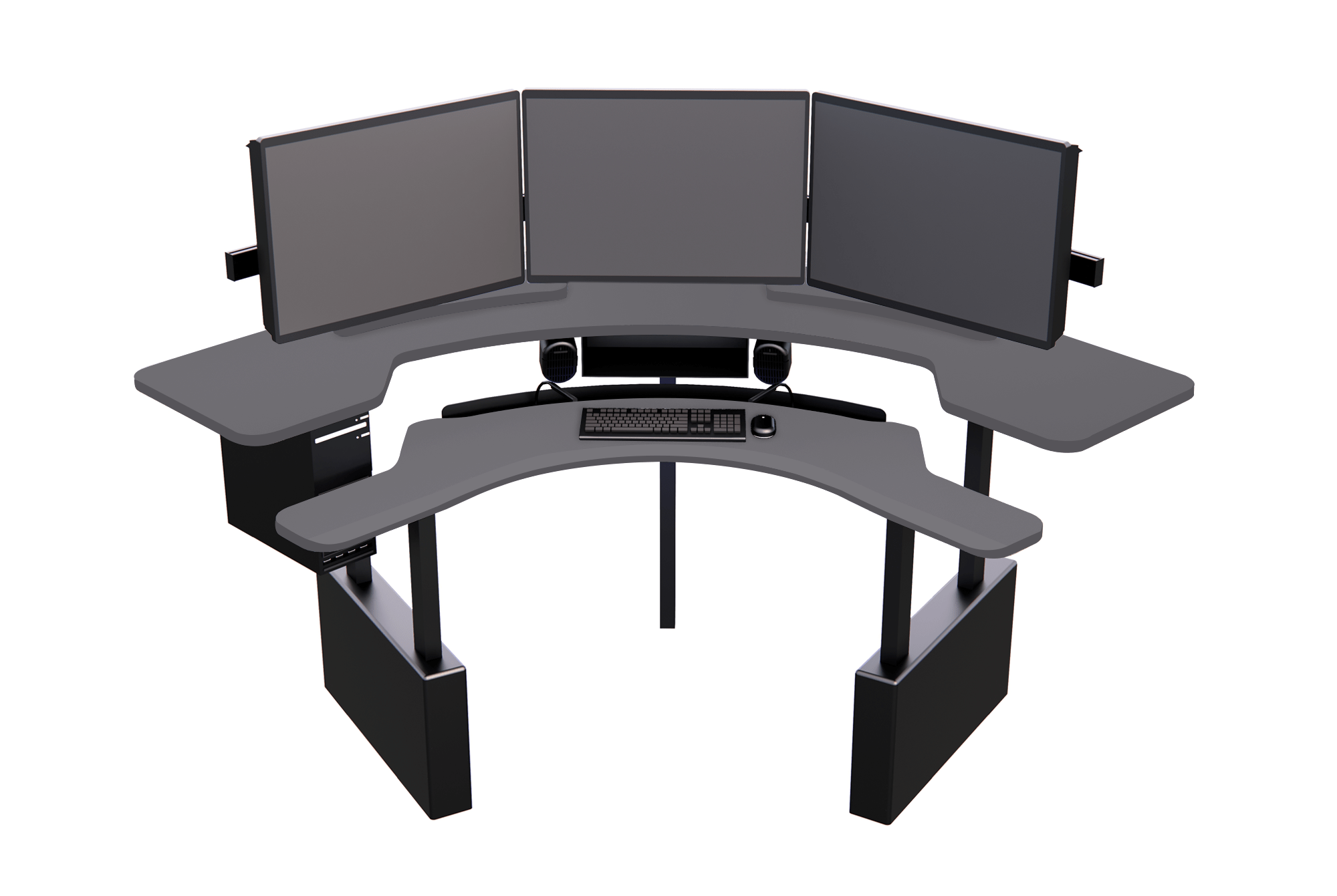 XM8-C Radiology Desk: Curved, Dual Surface MojoDesk 84x84 / Matte Lux Charcoal