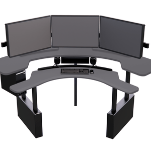 XM8-C Radiology Desk: Curved, Dual Surface MojoDesk 84x84 / Matte Lux Charcoal