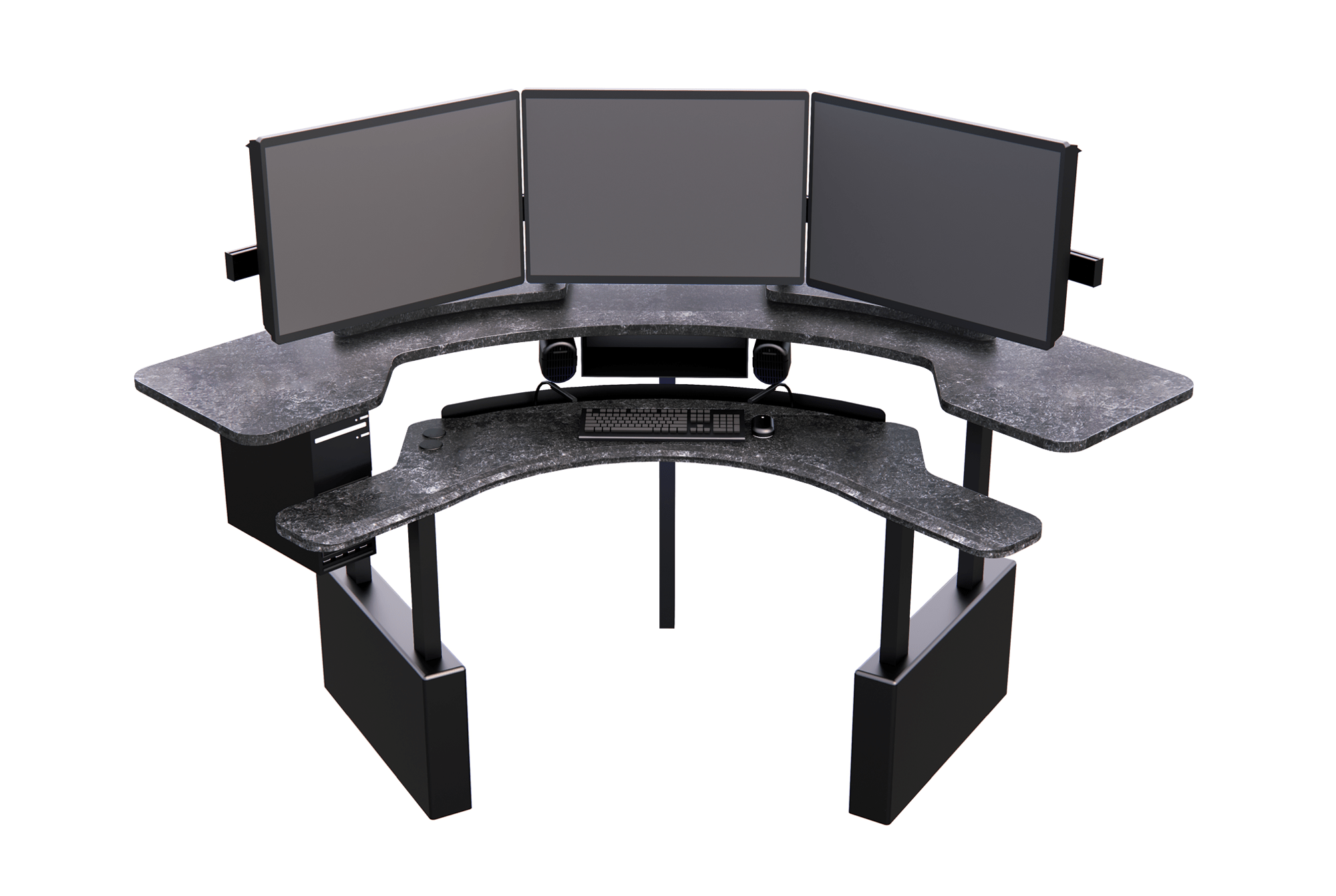 XM8-C Radiology Desk: Curved, Dual Surface MojoDesk 84x84 / Rock Ash