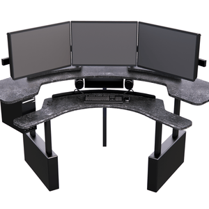 XM8-C Radiology Desk: Curved, Dual Surface MojoDesk 84x84 / Rock Ash