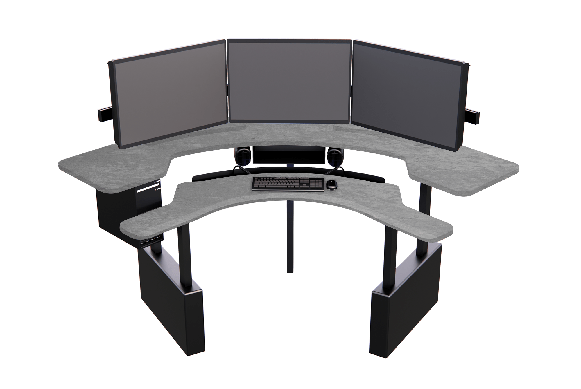 XM8-C Radiology Desk: Curved, Dual Surface MojoDesk 84x84 / Sahara Stone