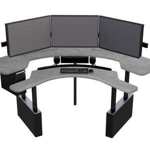 XM8-C Radiology Desk: Curved, Dual Surface MojoDesk 84x84 / Sahara Stone