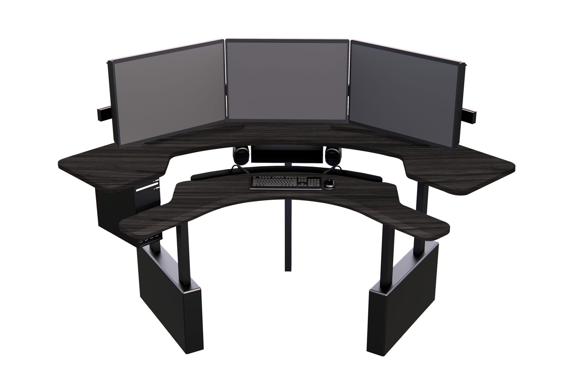 XM8-C Radiology Desk: Curved, Dual Surface MojoDesk 84x84 / Smithy Street