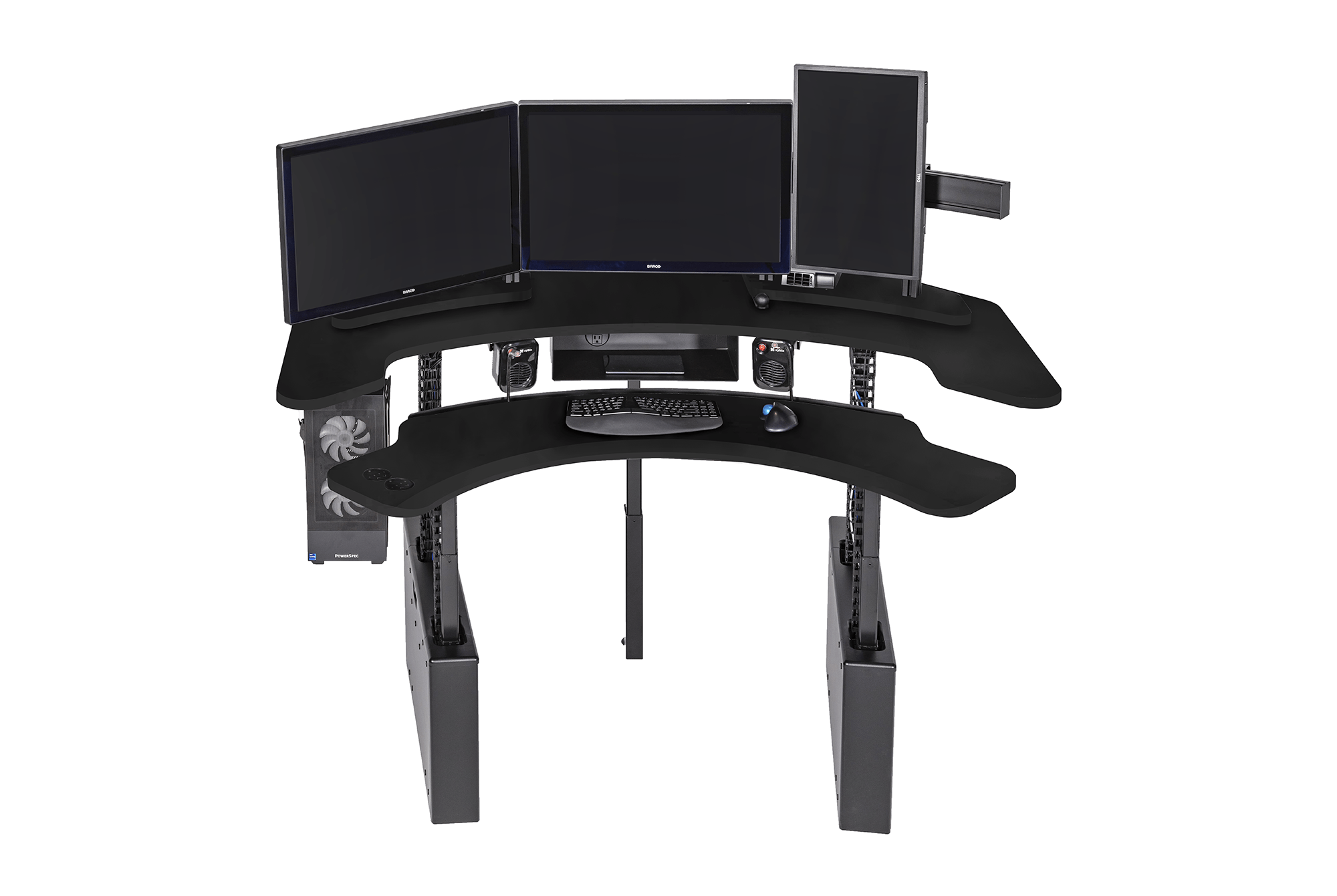 XM8-C Radiology Desk: Curved, Dual Surface MojoDesk 72x72 / Matte Lux Black